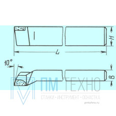 Резец Проходной упорный отогнутый 16х10х100 Т5К10