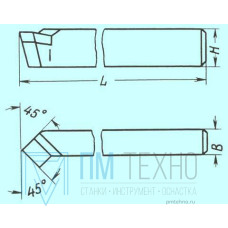 Резец Проходной отогнутый 32х20х170 тв. сплав (без маркировки марки сплава)