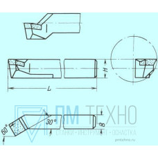 Резец Расточной 20х20х170 тв. сплав для сквозных отверстий (без маркировки марки сплава)