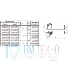 Резец Контурный 25х25х150 (MTNNR-25 25-М22) с 3-х гр. пласт. Т15К6 (TNUM-220408)