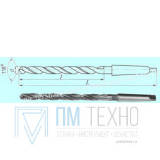 Сверло d 11,8х120х210 к/х Р6М5