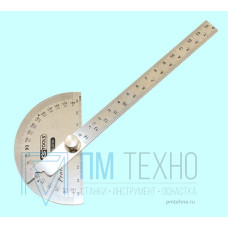 Угломер-транспортир (линейка с метрич. шкал.) 0-180° линейка L145мм 
